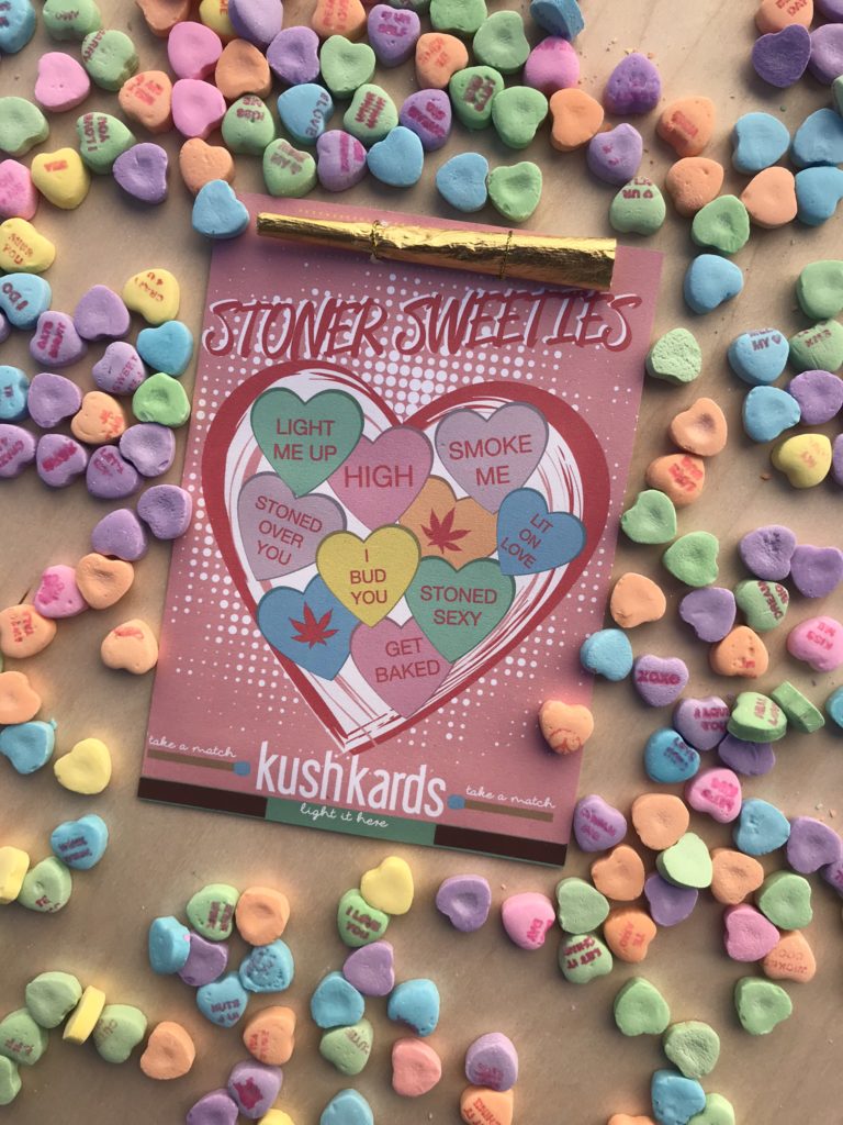 kush kards valentines day card that says stoner sweetie