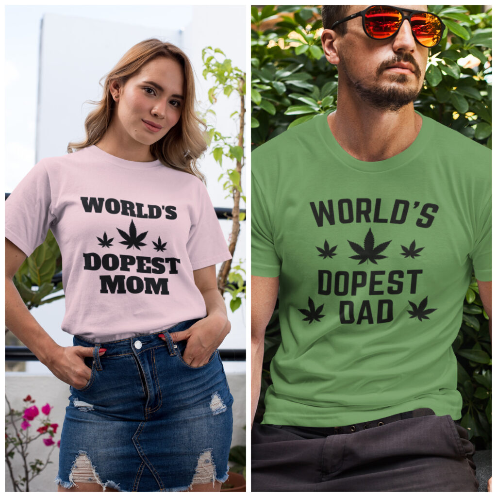 worlds dopest mom and worlds dopest dad shirts